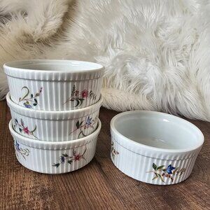 3PCs+1  BIA Cordon Bleu FRANCE Apilco Porcelain Versailles Ramekins